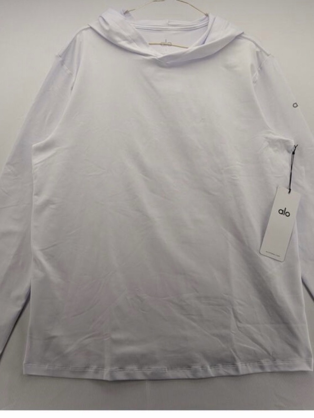 NWT ALO Yoga Conquer Reform Hooded Long Sleeve White Men’s S M3199R